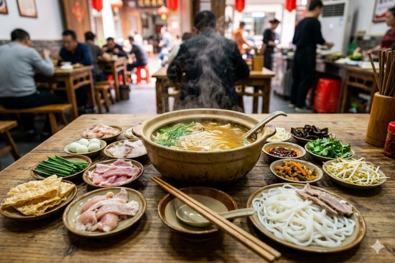 ẩm thực vân nam - Bún Qua Cầu 过桥米线