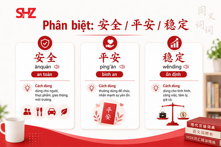 Phân loại từ đồng nghĩa (hoàn toàn / không hoàn toàn) - 100 cặp từ đồng nghĩa trong tiếng Trung