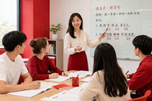 Học viên SHZ ôn luyện cấu trúc ngữ pháp tiếng Trung cùng giáo viên