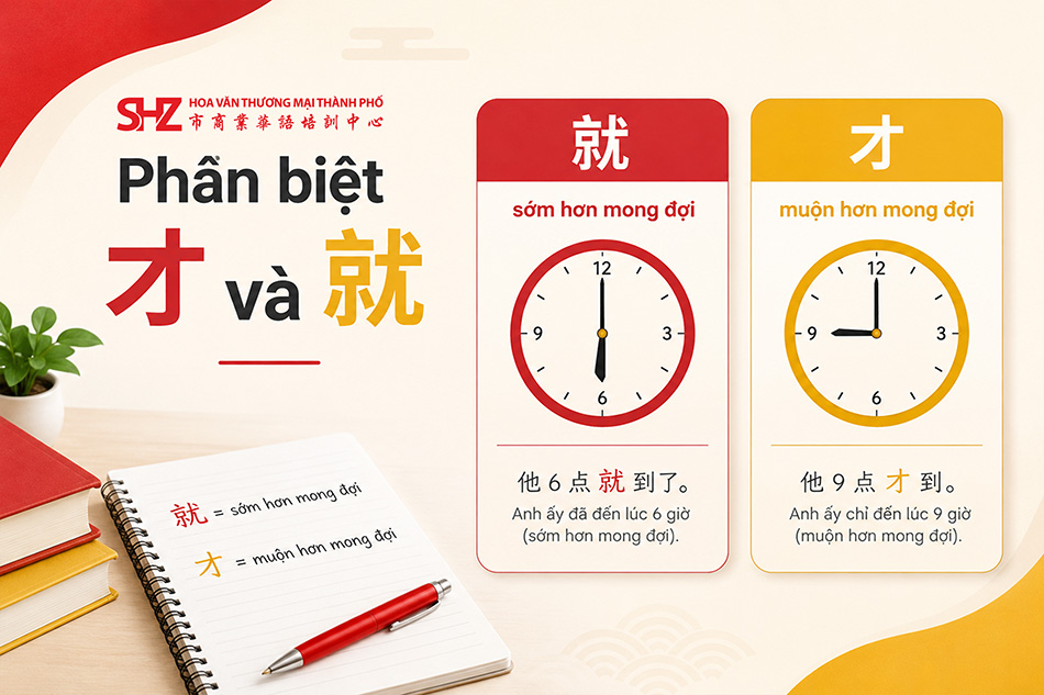 Phân biệt cách dùng 才 và 就 trong tiếng Trung