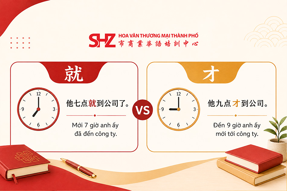 Phân biệt 就 và 才 trong tiếng Trung qua thời gian số lượng và điều kiện
