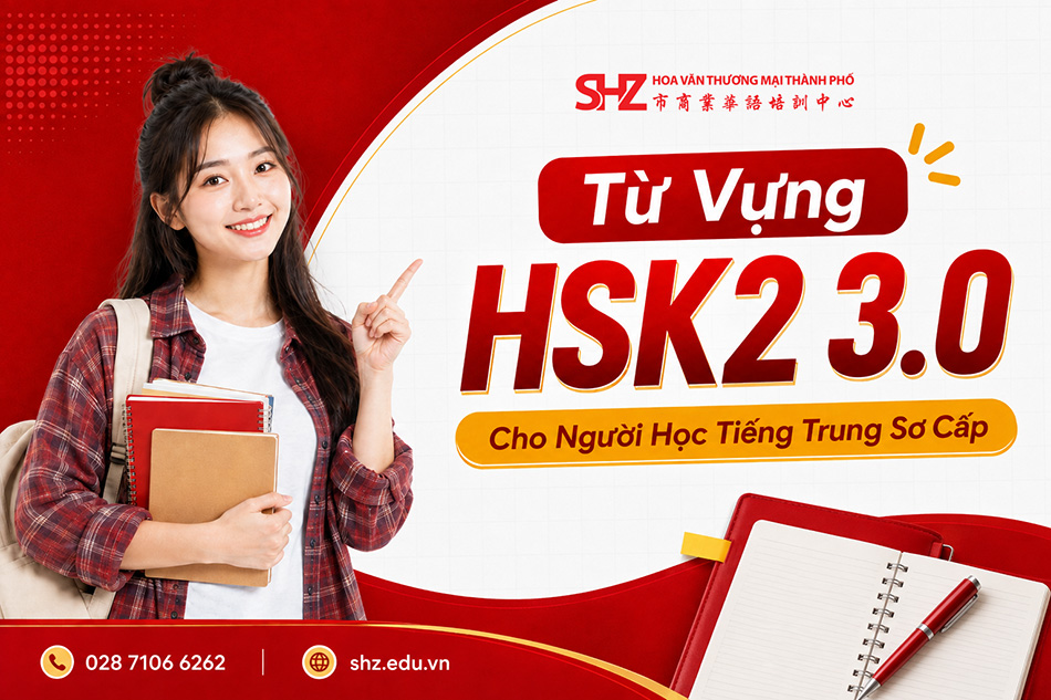 500 từ vựng HSK2 3.0 cho người học tiếng Trung sơ cấp