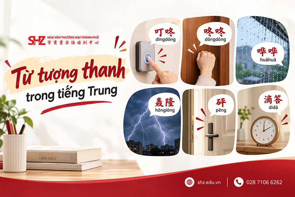 Các từ tượng thanh trong tiếng Trung thường gặp trong đời sống
