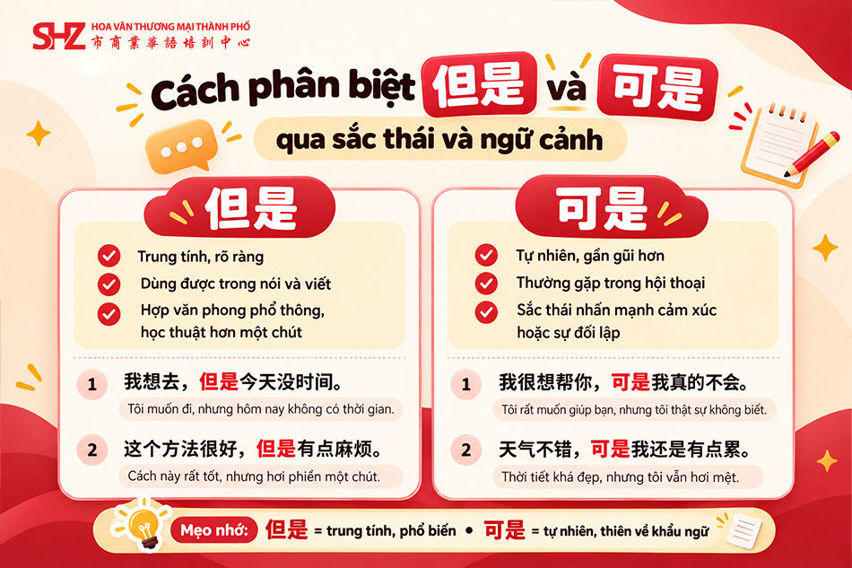 Cách phân biệt 但是 và 可是 qua sắc thái và ngữ cảnh